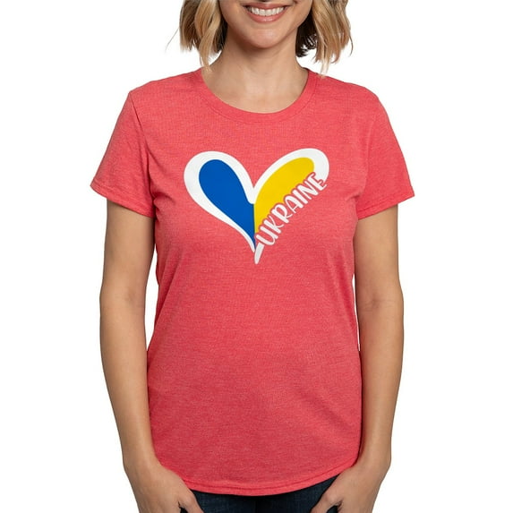 CafePress - Love Ukraine Heart T Shirt - Womens Tri-blend T-Shirt