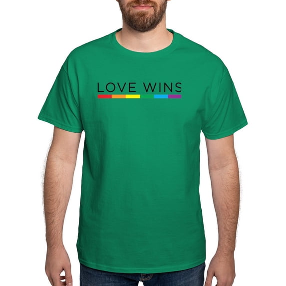 CafePress - Love Wins T Shirt - Men's Classic Graphic Cotton T-Shirt