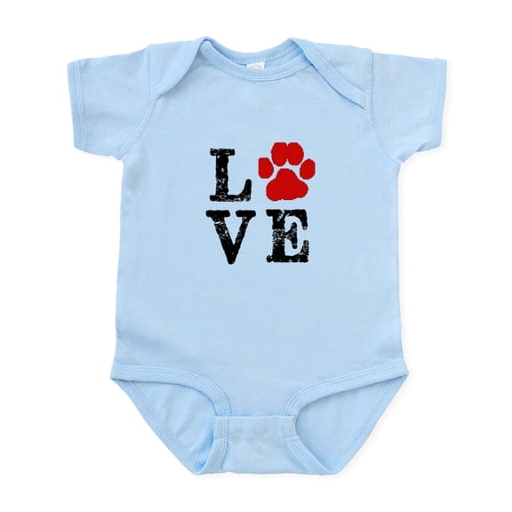 CafePress - Love With A Paw Body Suit - Baby Light Bodysuit, Size Newborn - 24 Months