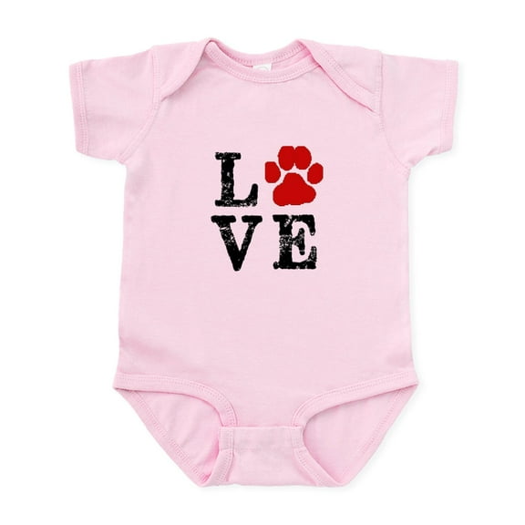 CafePress - Love With A Paw Body Suit - Baby Light Bodysuit, Size Newborn - 24 Months