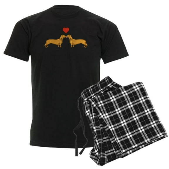 CafePress - Loveable Dachshunds Men's Dark Pajamas - Men's Dark Loose Fit Cotton Pajama Set