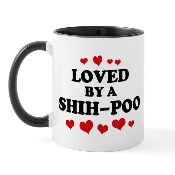 CafePress - Loved: Shih Poo Mug - 11 oz Ceramic Mug - Novelty Coffee Tea Cup