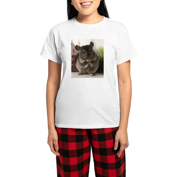 CafePress - Lovely Chinchilla Women's Light Pajamas - Women's Short Sleeve Print T-Shirt and Pants Light Cotton Pajama Set