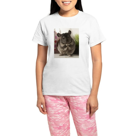 CafePress - Lovely Chinchilla Women's Light Pajamas - Women's Short Sleeve Print T-Shirt and Pants Light Cotton Pajama Set