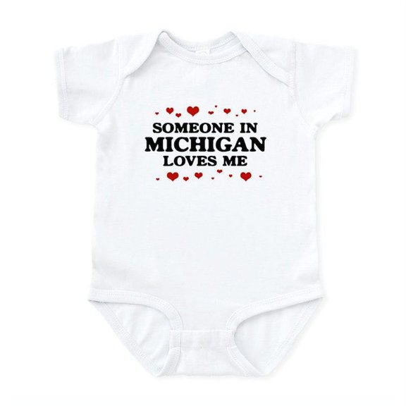 CafePress - Loves Me In Michigan Infant Bodysuit - Baby Light Bodysuit, Size Newborn - 24 Months