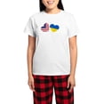 thumbnail image 1 of CafePress - Loving USA Ukraine Flag Heart Ukrainian Am Pajamas - Women's Short Sleeve Print T-Shirt and Pants Light Cotton Pajama Set, 1 of 7