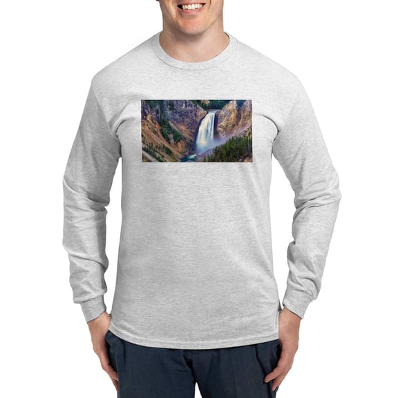 CafePress - Lower Falls Yellowstone Long Sleeve T Shirt - Unisex Cotton Long Sleeve T-Shirt