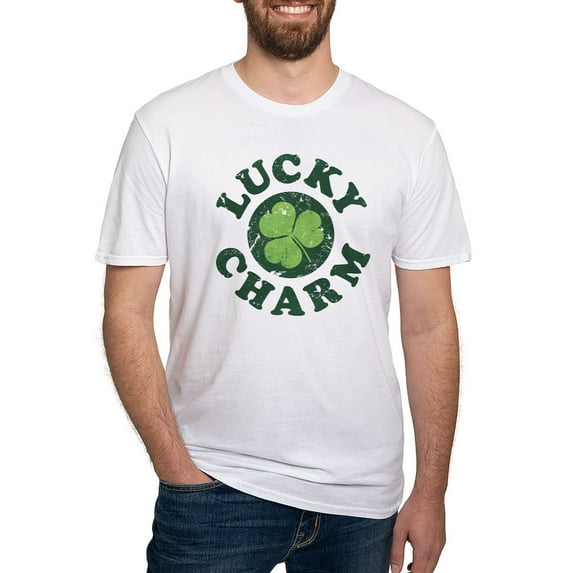 CafePress - Lucky Charm [Shamrock] Fitted T Shirt - Fitted T-Shirt, Vintage Fit Soft Cotton Tee