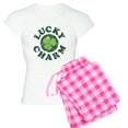 thumbnail image 1 of CafePress - Lucky Charm [Shamrock] Women's Light Pajamas - Women's Short Sleeve Print T-Shirt and Pants Light Cotton Pajama Set, 1 of 7