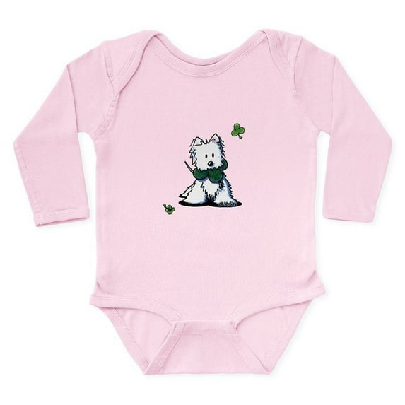 CafePress - Lucky Clover Westie Long Sleeve Infant Bodysuit - Long Sleeve Cotton Baby Bodysuit