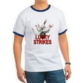 thumbnail image 1 of CafePress - Lucky Strikes Ringer T - 100% Cotton Ringed T-Shirt, 1 of 4