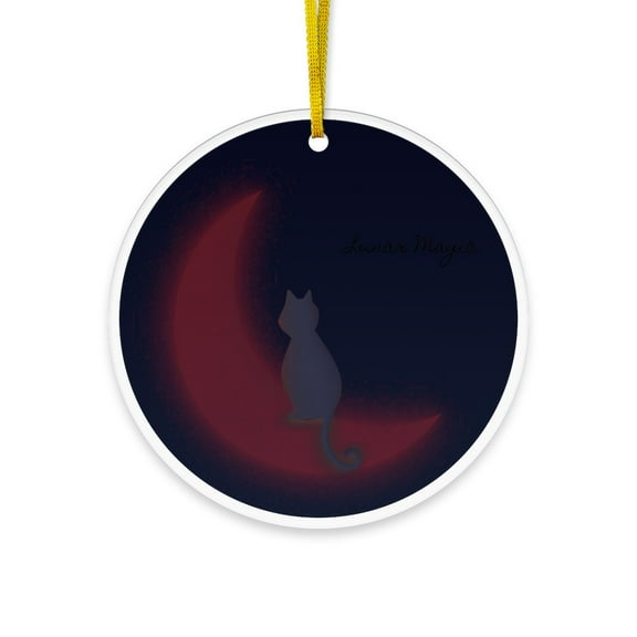 CafePress - Lunar Magic - Acrylic Circle Christmas Ornament