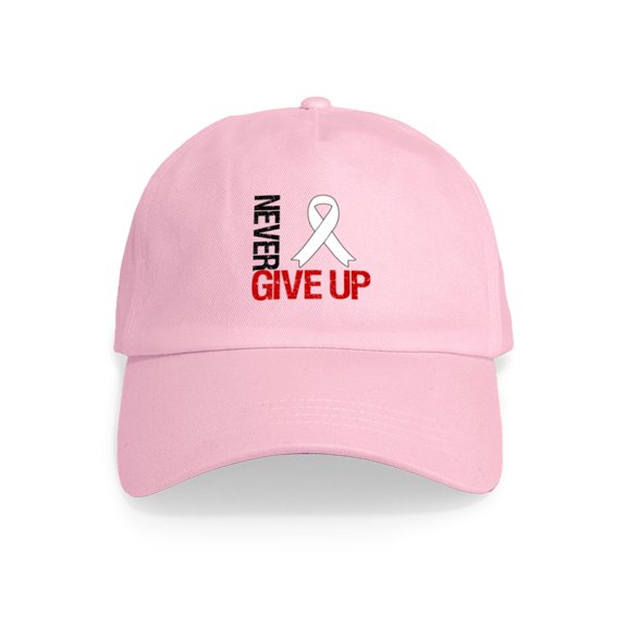CafePress - Lung Cancer Never Give Up Cap - Adjustable 100% Brushed Unisex Casual Cotton Baseball Cap, Beige, 1