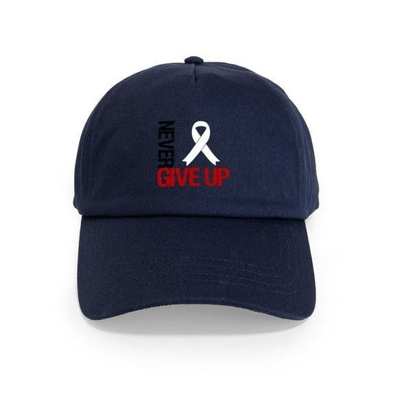 CafePress - Lung Cancer Never Give Up Cap - Adjustable 100% Brushed Unisex Casual Cotton Baseball Cap, Beige, 1