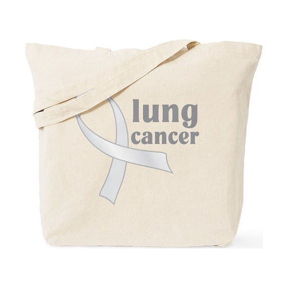 CafePress - Lung Cancer Pearl Ribbon Tote Bag - Unisex Canvas Tote Bag, Beige, 1-Piece