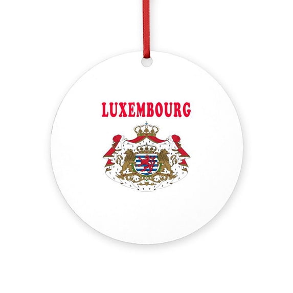 CafePress - Luxembourg Coat Of Arms Designs - Round Wood Ornament 4"