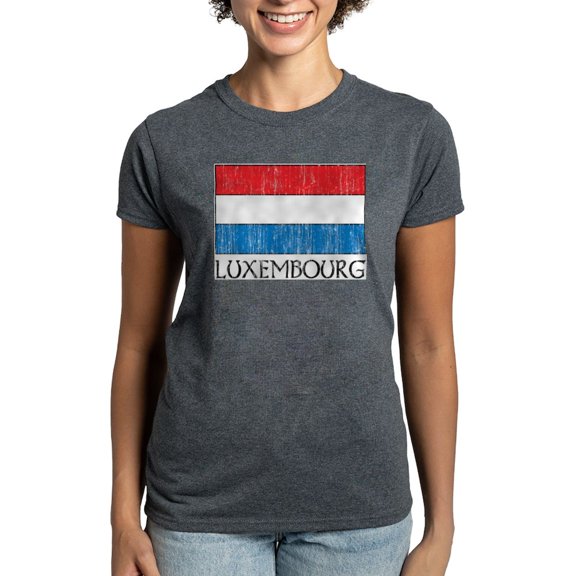 CafePress - Luxembourg Flag Ash Grey T Shirt - Women's Traditional Fit Dark T-Shirt