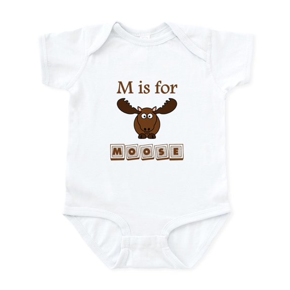 CafePress - M Is For Moose Body Suit - Baby Light Bodysuit, Size Newborn - 24 Months