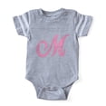 thumbnail image 1 of CafePress - M Pink Initial_Tr - Cute Infant Baby Football Bodysuit, 1 of 3