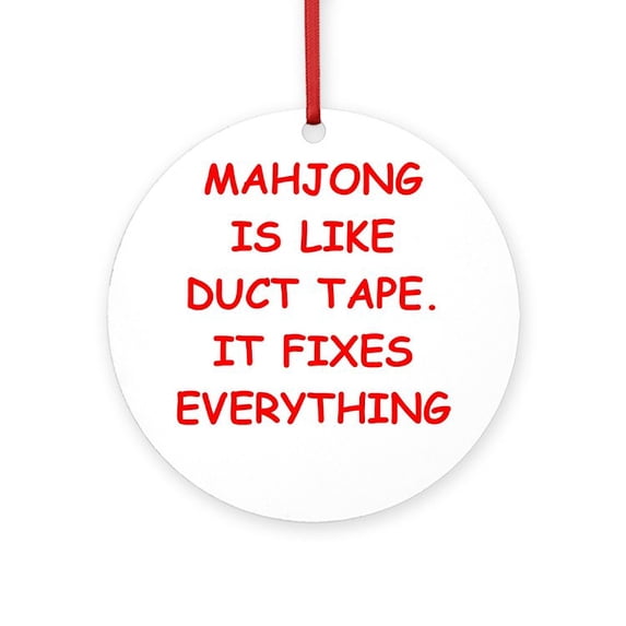 CafePress - MAHJONG - Round Wood Ornament 4"