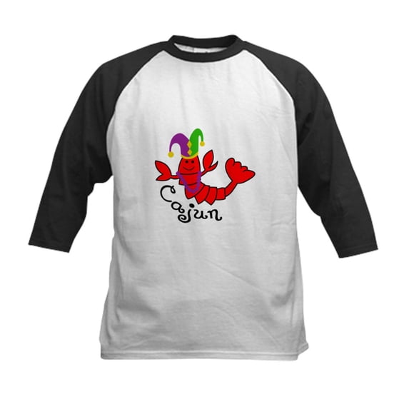 CafePress - MARDI GRAS CAJUN CRAWFISH Baseball Jersey - Kids Cotton Baseball Jersey, 3/4 Sleeve Shirt