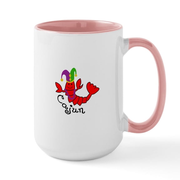 CafePress - MARDI GRAS CAJUN CRAWFISH Mugs - 15 oz Ceramic Large White Novelty Mug