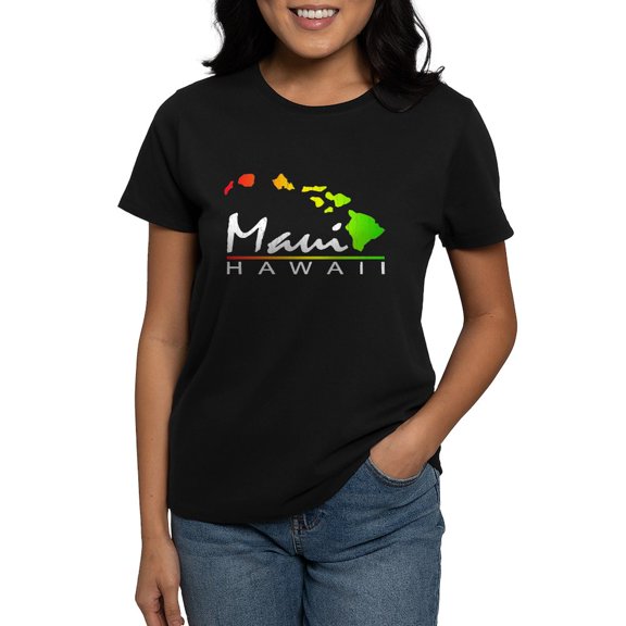 CafePress - MAUI Hawaii (Distressed Design) T Shirt - Women's Traditional Fit Dark T-Shirt