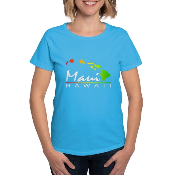 CafePress - MAUI Hawaii (Distressed Design) T Shirt - Women's Traditional Fit Dark T-Shirt