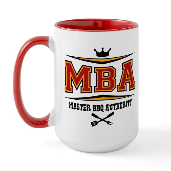 CafePress - MBA Barbecue Large Mug - 15 oz Ceramic Large White Novelty Mug