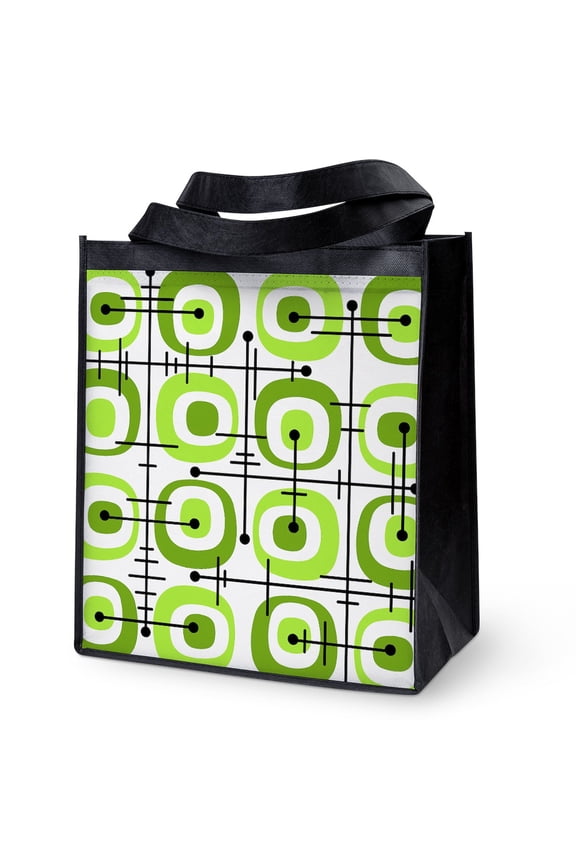 - MCM Abstract Pattern Chartreuse - 12"x 13", 100% Recycled, Reusable Grocery Bag