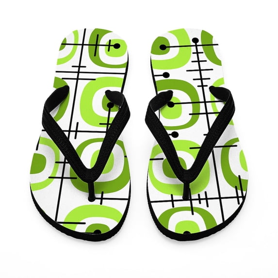 CafePress - MCM Abstract Pattern Chartreuse - Flip Flops, Funny Thong Sandals, Beach Sandals