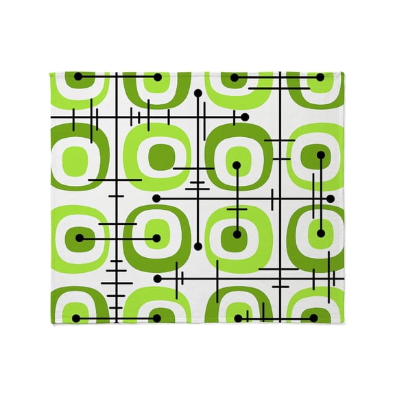 CafePress - MCM Abstract Pattern Chartreuse - Soft Fleece Throw Blanket, 50"x60" for All Ages