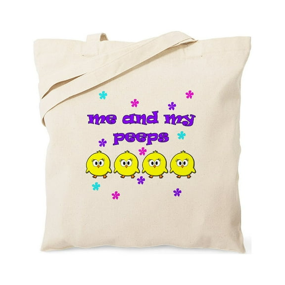 CafePress - ME AND MY PEEPS L PURPLE Tote Bag - Unisex Canvas Tote Bag, Beige, 1-Piece