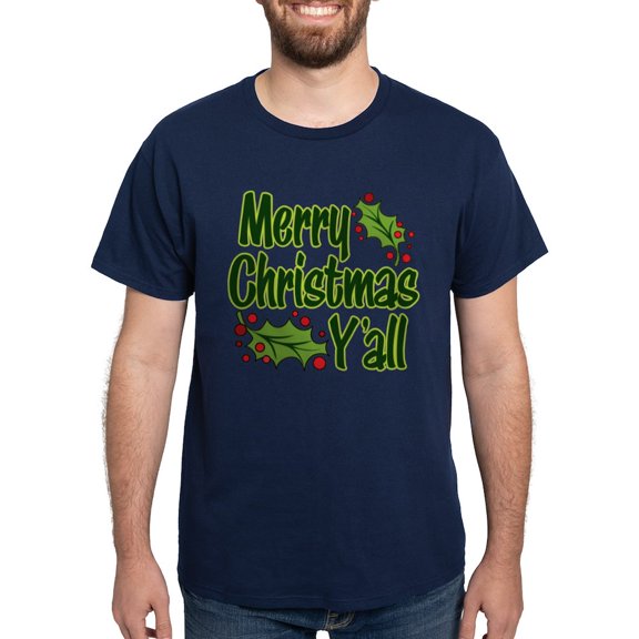 CafePress - MERRY CHRISTMAS Y'all Men's Value T Shirt - Men's Classic Graphic Cotton T-Shirt