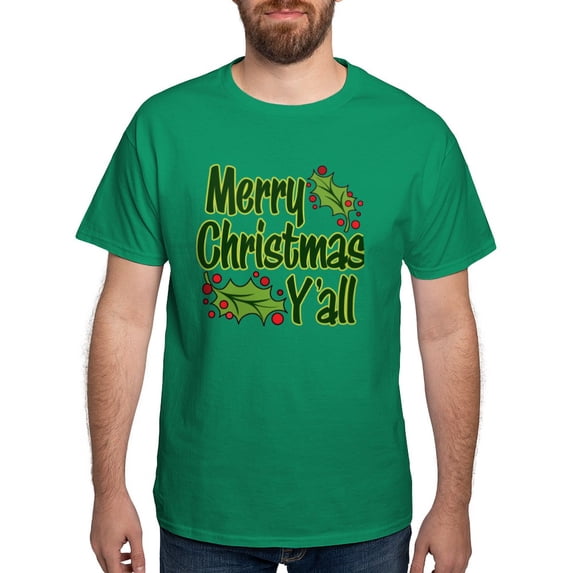 CafePress - MERRY CHRISTMAS Y'all Men's Value T Shirt - Men's Classic Graphic Cotton T-Shirt