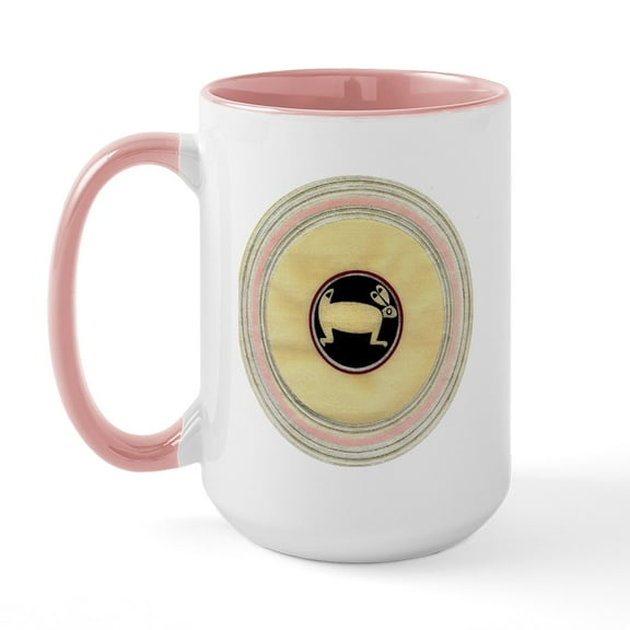 CafePress - MIMBRES BEAUTIFUL RABBIT BOWL Large Mug - 15 oz Ceramic Large White Novelty Mug