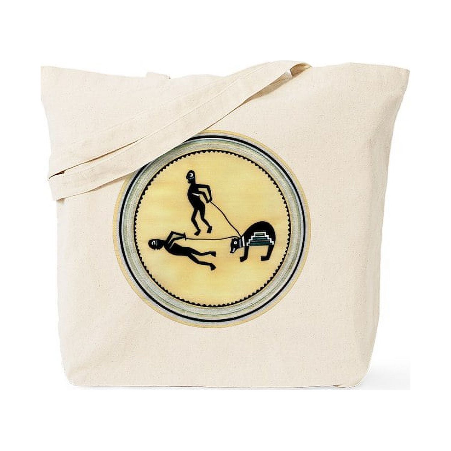 CafePress 'Bowls On The Green' Natural Canvas Tote Bag - Reusable Shopping Bag (15x18 Inch, Medium)