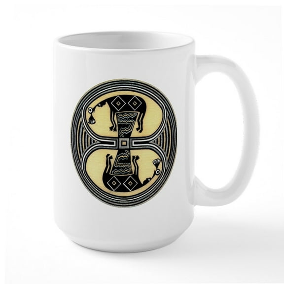 CafePress - MIMBRES CHIEFS BOWL DESIGN Large Mug - 15 oz Ceramic Large White Novelty Mug