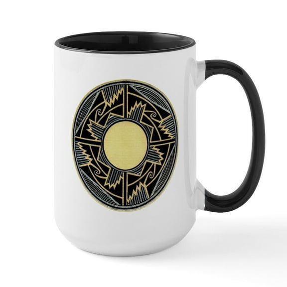 CafePress - MIMBRES NEW MEXICO ZIA BOWL DESIGN Large Mug - 15 oz Ceramic Large White Novelty Mug