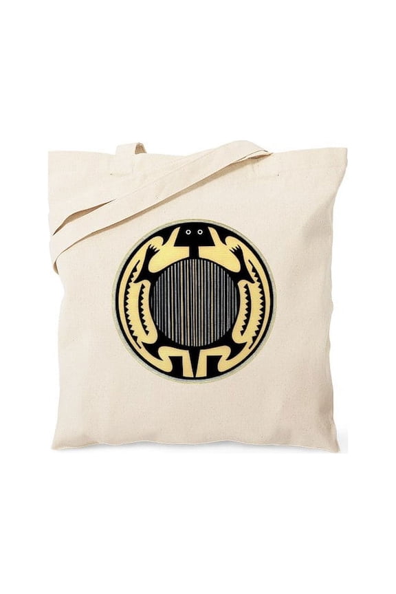 - MIMBRES STRIPED TORTOISE BOWL DESIGN Tote Bag - Unisex Canvas Tote Bag, Beige, 1-Piece