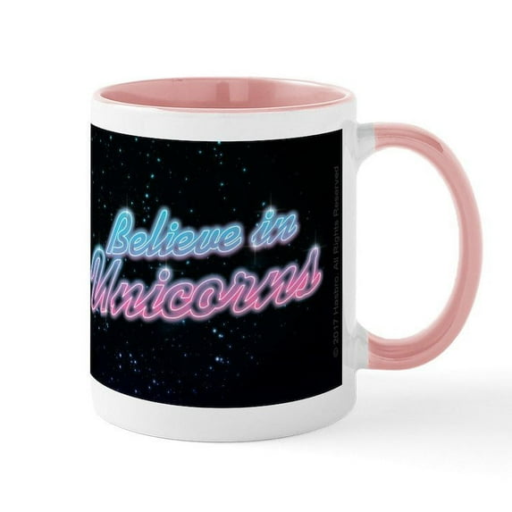 CafePress - MLP Retro Neon Believe In Unicorns Mugs - 11 oz Ceramic Mug - Novelty Coffee Tea Cup