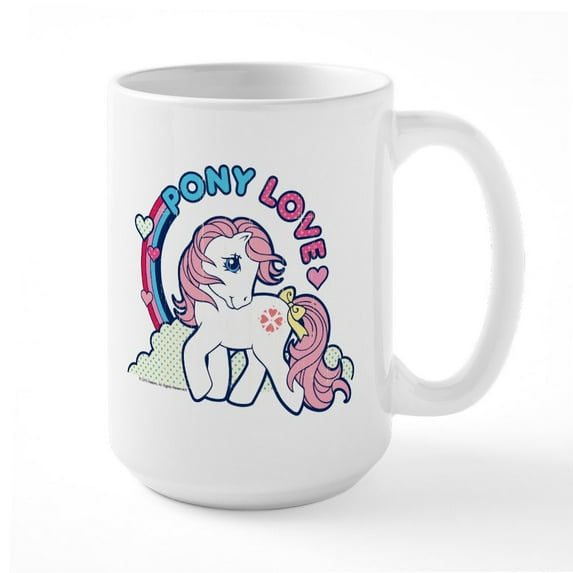 CafePress - MLP Retro Pony Love Large Mug - 15 oz Ceramic Large White Novelty Mug