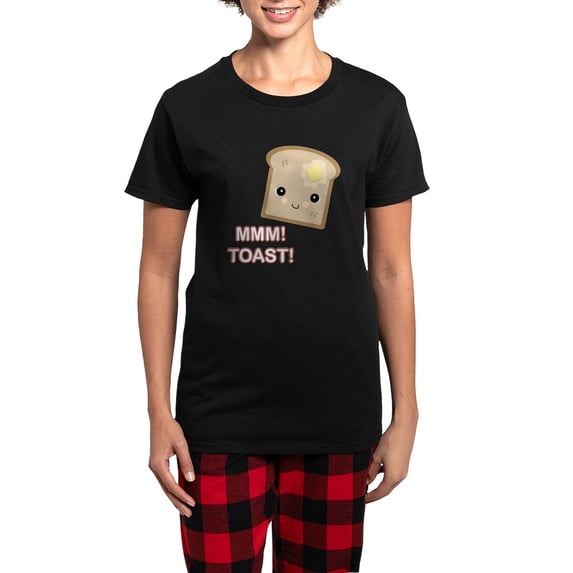 CafePress - MMM! Toast Women's Dark Pajamas - Women's Short Sleeve Print T-Shirt and Pants Dark Cotton Pajama Set