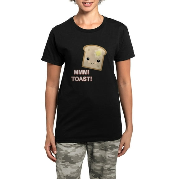 CafePress - MMM! Toast Women's Dark Pajamas - Women's Short Sleeve Print T-Shirt and Pants Dark Cotton Pajama Set