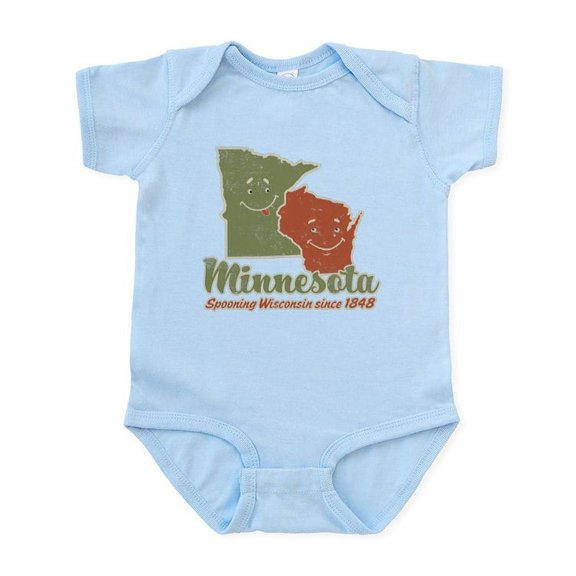 CafePress - MN: Spooning WI Infant Bodysuit - Baby Light Bodysuit, Size Newborn - 24 Months
