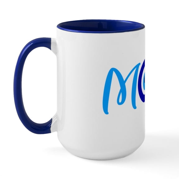 CafePress - MOM | Evil Eye - 15 oz Ceramic Large White Novelty Mug