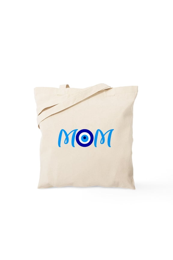 - MOM | Evil Eye - Unisex Canvas Tote Bag, Beige, 1-Piece