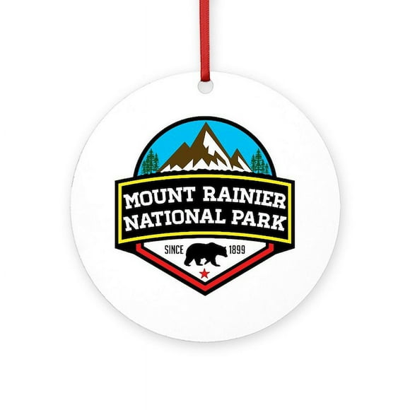 CafePress - MOUNT RAINIER NATIONAL PARK WASHINGTON BEAR 1899 H -  Round Wood Ornament 4"