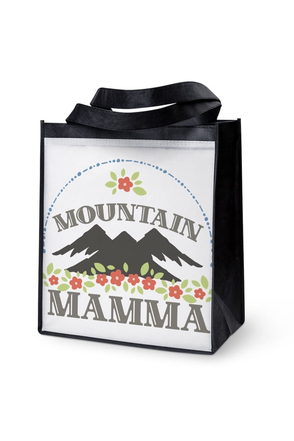 - MOUNTAIN MAMMA - 12"x 13", 100% Recycled, Reusable Grocery Bag