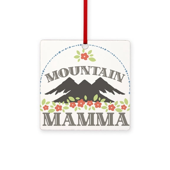CafePress - MOUNTAIN MAMMA - 3"x3" Square Wood Ornament